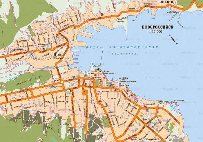 Карты новороссийска (россия). подробная карта новороссийска на русском языке с отелями и достопримечательностями