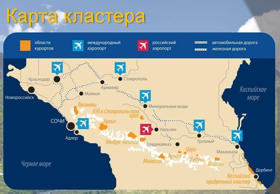 Города и курорты россии на карте, подробное описание на русском языке