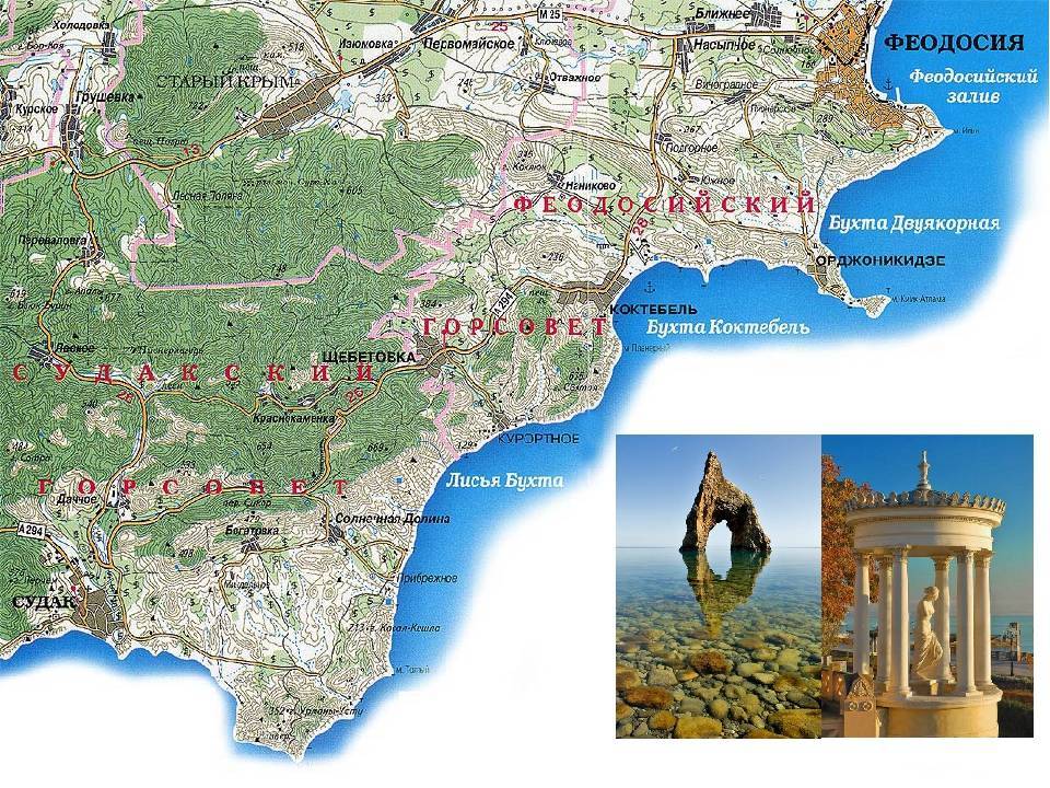 Туристическая карта крыма с достопримечательностями 2020