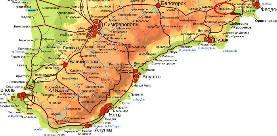 Где находится крым - подробная карта побережья с городами и поселками (сезон 2021)