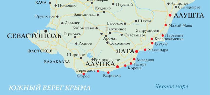 Туристическая карта крыма