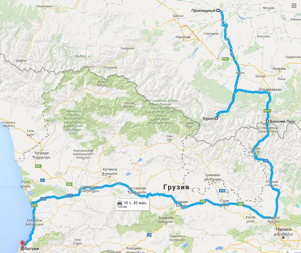 Варианты маршрутов по грузии на машине