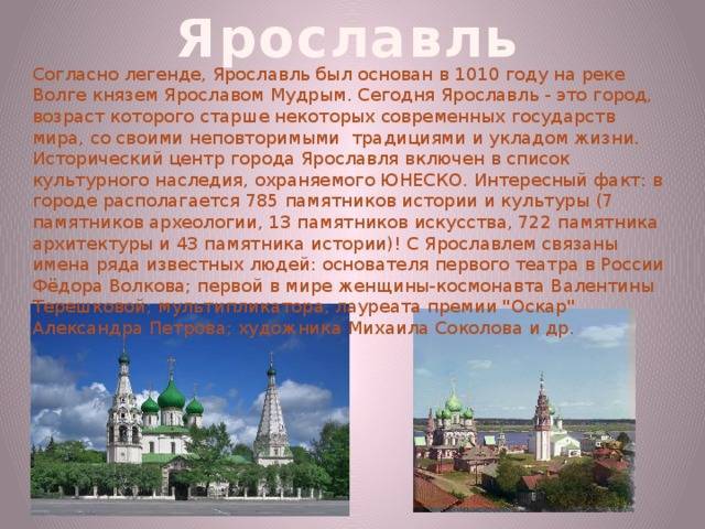 30 популярных памятников ярославля