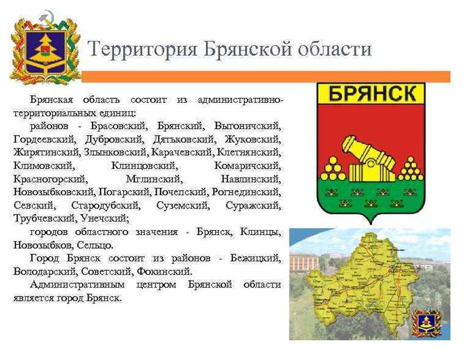 Административно-территориальное деление брянской области