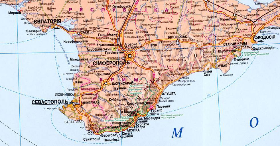 Курорты крыма: карта, лучшие города на побережье