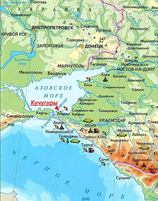 Азовское море на карте россии. отдых на курортах побережья