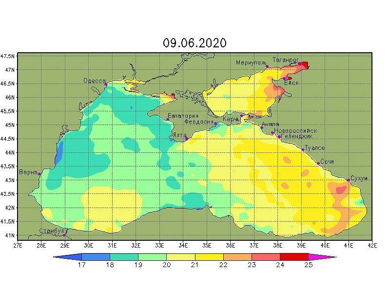 Температура воды в анапе в черном море сейчас