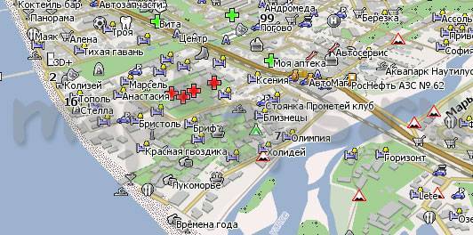 Подробная карта лазаревского с улицами и номерами домов. отели, гостиницы и гостевые дома на карте.