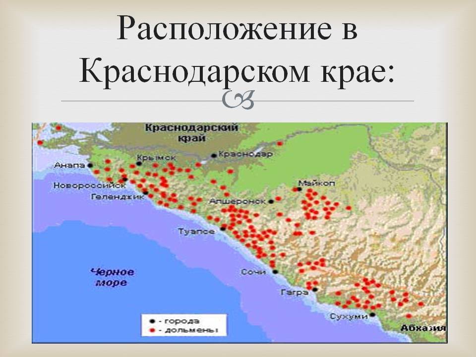 Достопримечательности краснодарского края на карте