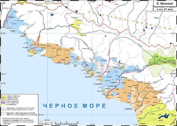 Карта черноморского побережья абхазии с курортами