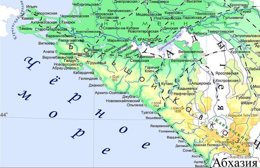 Побережье черного моря карта для отдыха