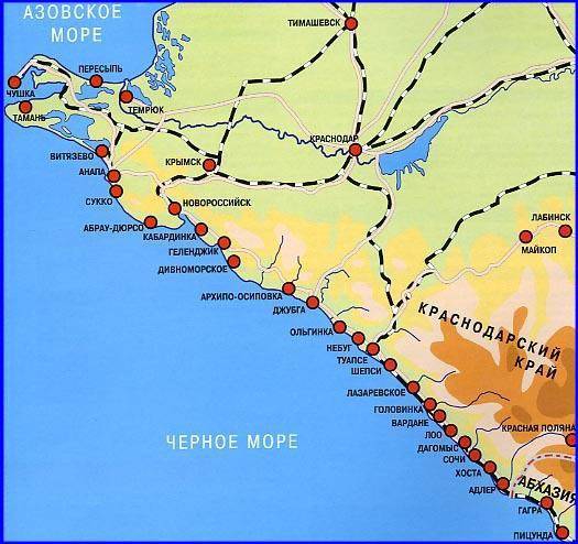 Побережье черного моря — карта для отдыха в лоо