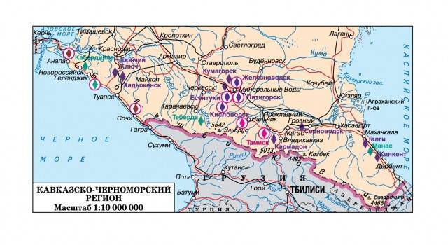 Подробная карта курортов краснодарского края на побережье чёрного моря. карта курортов краснодарского края с описанием
