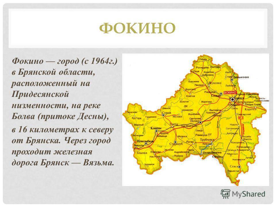 Городские населённые пункты брянской области википедия