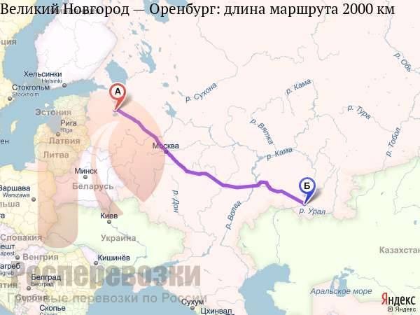 Расстояние между оренбургом и ульяновском