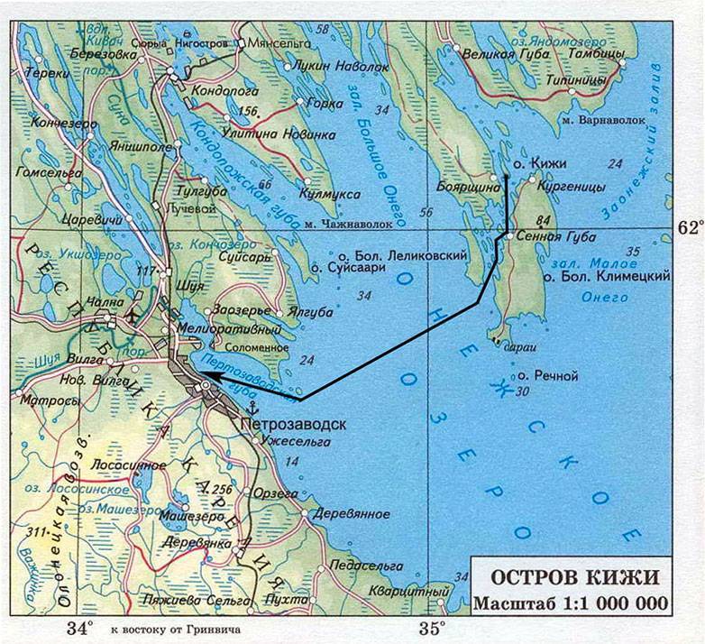 Онежское озеро на карте россии