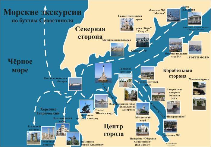 Карта севастополя с улицами и достопримечательностями