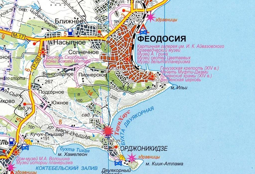 Туристическая карта крыма: достопримечательности феодосии с фото и описанием