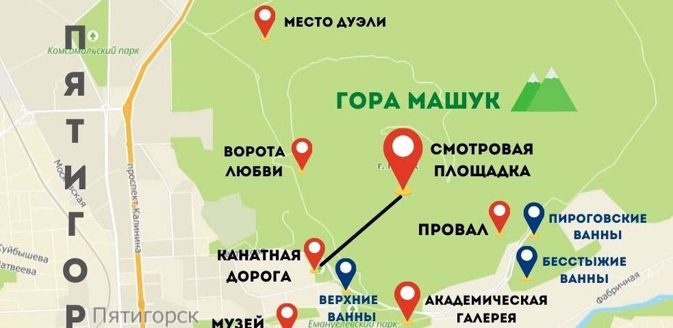Пятигорск на карте россии с улицами и домами