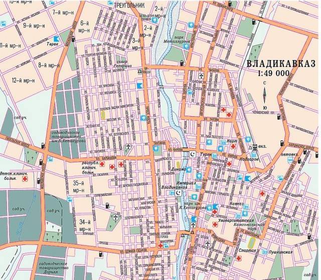 Основные достопримечательности владикавказа на карте, что посмотреть. пешеходная экскурсия, маршрут по владикавказу