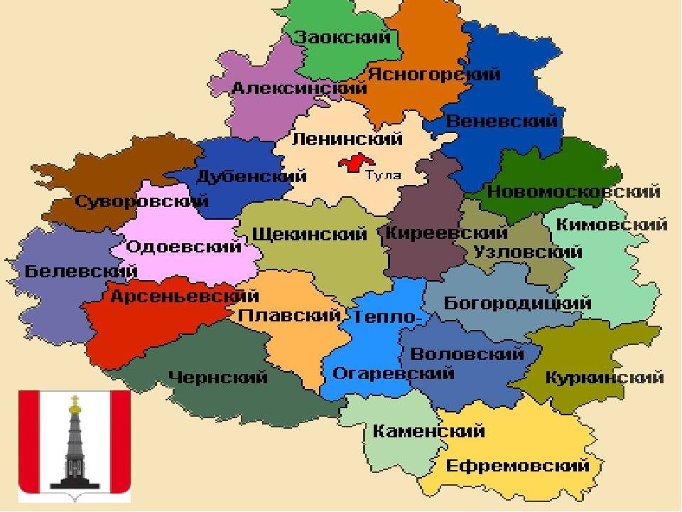 Административно-территориальное деление тульской области - wi-ki.ru c комментариями